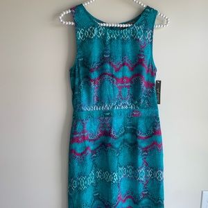 Charlie Jade NWT teal snakeskin dress s